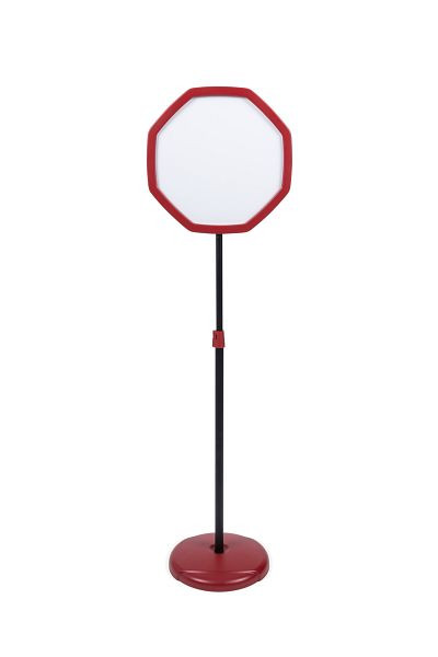 Bi-Office Panneau octogonal autoportant, réglable en hauteur en continu, rouge, 160x40cm, SIG08071010