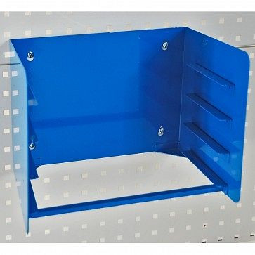 Support mural ADB pour valise à outils, 4 compartiments, dimensions : 343x270x270 (LxHxP), couleur : bleu, RAL 5015, 87120