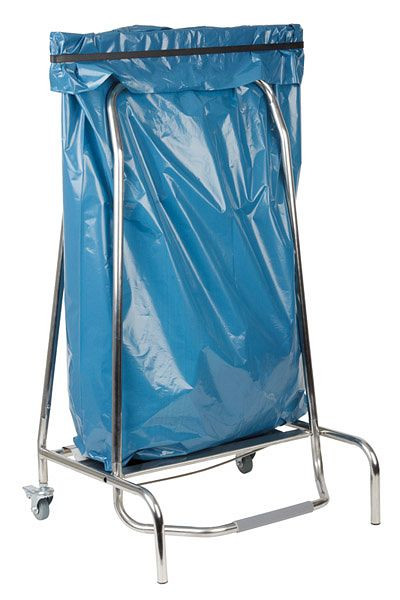Support de sac à pédale APS, 59 x 43 cm, hauteur : 96 cm, acier inoxydable, adapté aux sacs poubelles, jusqu'à 120 litres ou 110 x 70 cm, 00580