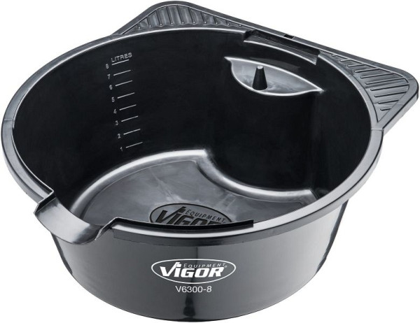 Bac de vidange d'huile VIGOR, 8 l, 370 mm, V6300-8