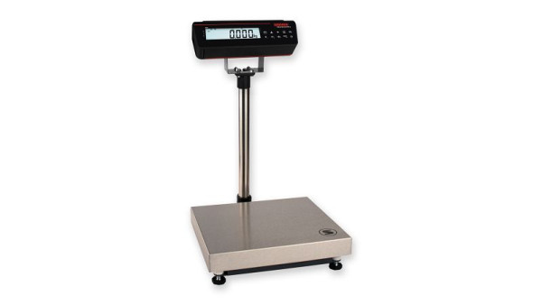 Balance sur trépied Soehnle étalonnable avec Terminal 3820, deux plages, charge maximale : 6/15 kg, incrément de chiffres : 2/5 g, 400 x 300 mm, IP42, 7971.03.010