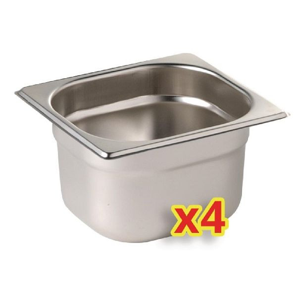 Vogue 4x GN conteneur avec couvercle GN1 / 6, S431