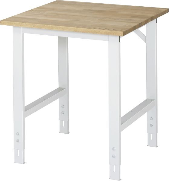 Table de travail RAU série Tom (6030) - plateau en hêtre massif réglable en hauteur, 750x760-1080x800 mm, 06-625B80-07.12