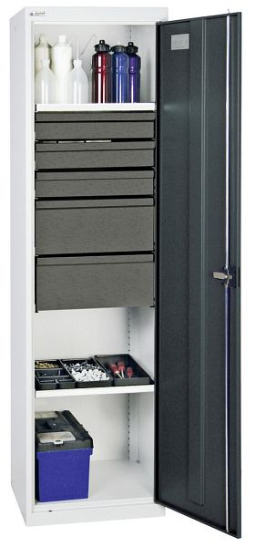 armoire à outils et matériaux blunt TM 3000, RAL 7035/7016, 5 tiroirs, 2 plateaux, 3005671