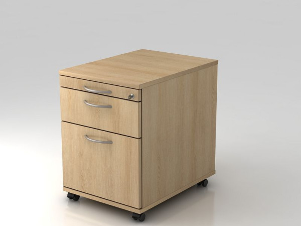 Conteneur roulant Hammerbacher 58cm, 1 tiroir, 1HR, serrure BM chêne, 42,8x58x59 cm, 1/3/6 HE, VAC20/E/E/BM