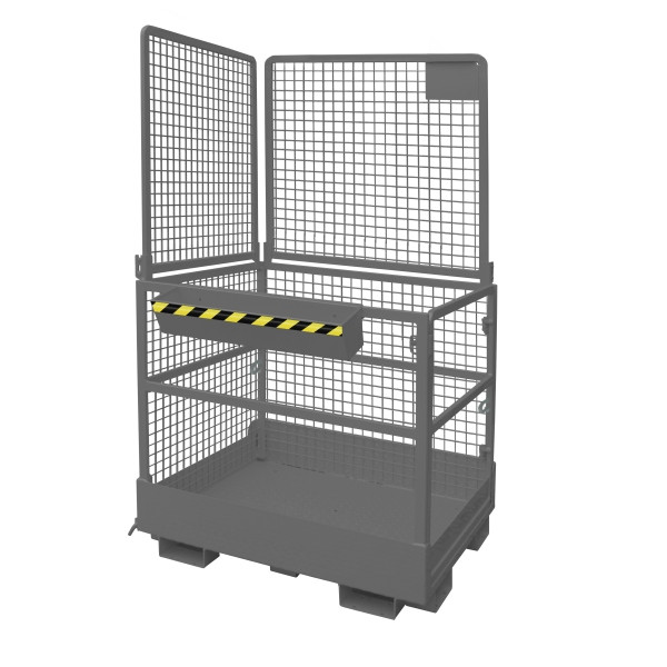 Panier de travail industriel Eichinger pour chariot élévateur 2 personnes, enregistrement côté large et étroit, gris anthracite, 10730800000196