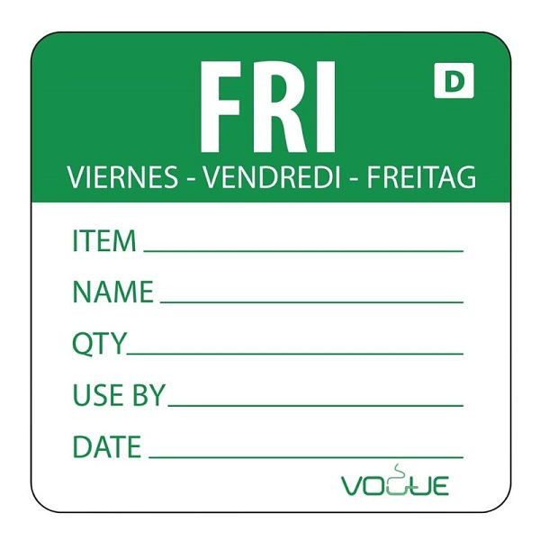 Étiquettes solubles Vogue Friday green, UE : 500 pièces, GH355