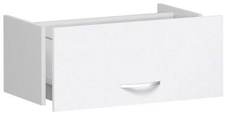 tiroir à dossiers suspendus geramöbel pour largeur d'armoire 800 mm, sans butée d'extraction, pour 2e, 3e ou 4e hauteur de dossier, 1 hauteur de dossier, blanc, S-381705-W