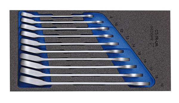 GEDORE CT insert avec assortiment, jeu de clés à fourche avec cliquet annulaire, commutable, CT, 2331969