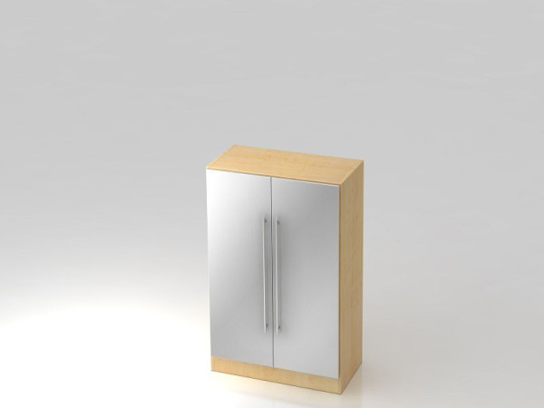 Armoire Hammerbacher 3OH avec poignée de garde-corps du panneau de base érable/argent, 80x42x127 cm (LxPxH), V7550/3/S/RE