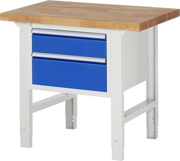 Etabli RAU série 7000 - modèle 7123, L1000 x P700 x H790-1140 mm, base système L820 x P650 x H750-1100 mm, 03-7123A1-107B4H.11