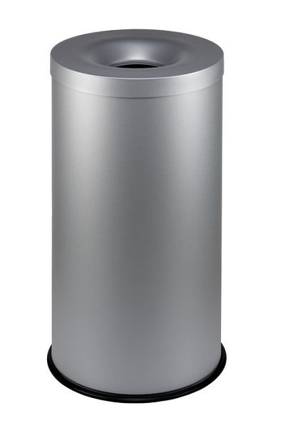 Orgavente GRISU, Poubelle de sécurité en acier revêtu par poudre de couleur grise, H x Ø 750x400 mm, 90L, 770022