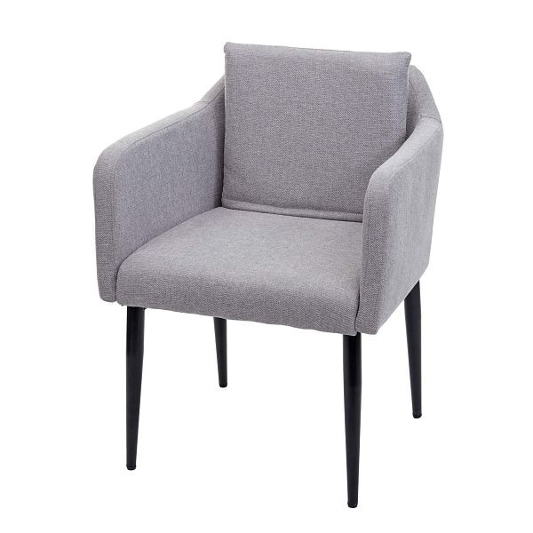 Chaise de salle à manger Mendler HWC-H93, chaise de cuisine, fauteuil, tissu/textile gris clair, 74732