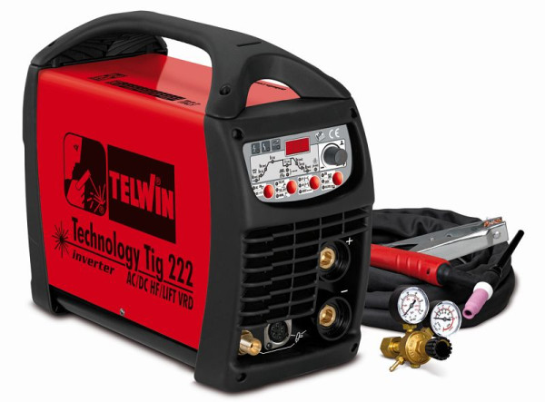 Telwin TECHNOLOGY TIG 222 AC/DC HF/LIFT 230V+ACC poste à souder à onduleur contrôlé par microprocesseur, 852054