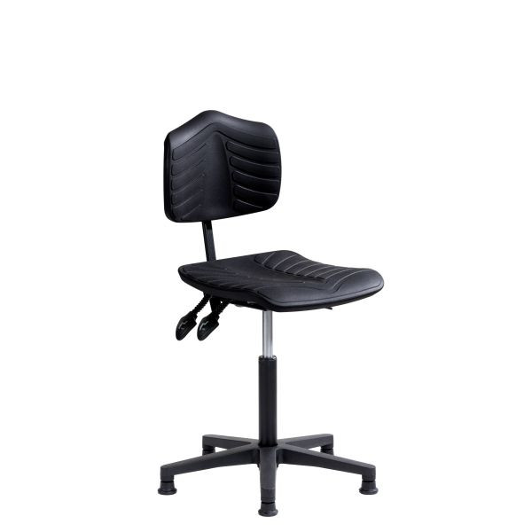 Siège de travail SOFAME ERGOSOFT 2010 sur patins, hauteur d'assise 49-69, avec réglage de la profondeur d'assise, piètement en polyamide, W050040028