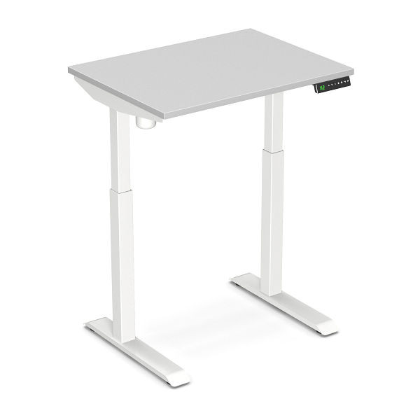Bureau assis-debout Worktrainer StudyDesk (blanc / gris 80 x 60 cm), StD-xs-blanc-gris