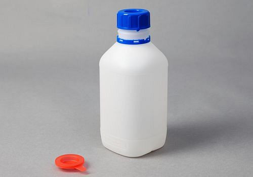 Flacons à col étroit DENIOS en HDPE, ronds, naturellement transparents, 500 ml, UN, UE : 12 pièces, 257-551