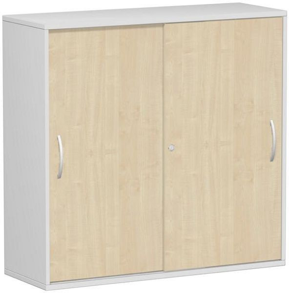 geramöbel panneau supérieur d'armoire à portes coulissantes 25 mm, avec pieds, verrouillable, 1200x425x1182, érable/gris clair, S-312353-AL