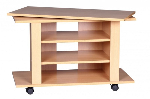 Wohnling TV HiFi banc LUCA table TV en hêtre rotative et enroulable 75 x 38 x 51 cm, WL1.340