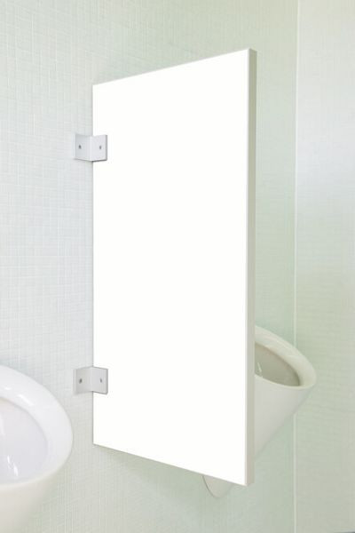 KEMMLIT Cloison d'urinoir standard Novara en bois blanc signalisation, 15120001