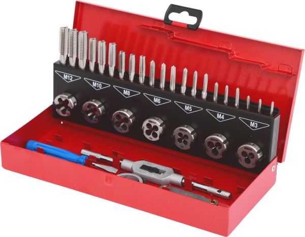 KS Tools Jeu d'outils de coupe de filetage HSS, 32 pièces, 331.0632