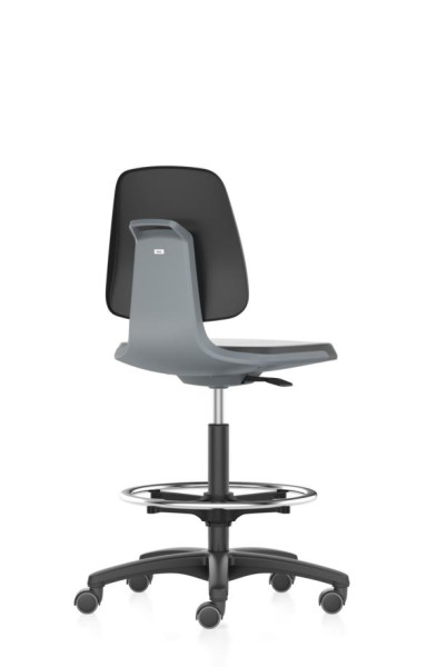 siège de travail bimos Labsit avec roulettes, assise H.560-810 mm, similicuir, coque d'assise anthracite., 9125-MG01-3285