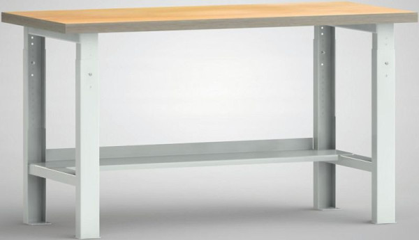 Etabli standard KLW, 1500 x 700 mm, réglage en hauteur, avec plateau multiplex en hêtre, WS513V-1500M40-X1582