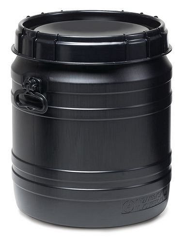 Fût à col super large DENIOS SWH 55-UV, avec protection UV, 55 l, noir, avec homologation UN, 179-664