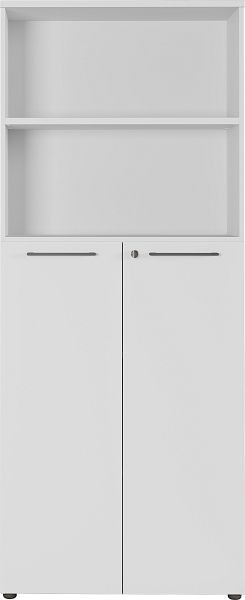 GERMANIA GW-AGENDA classeur avec deux portes verrouillables et un compartiment ouvert 4236 gris clair, 4236-69