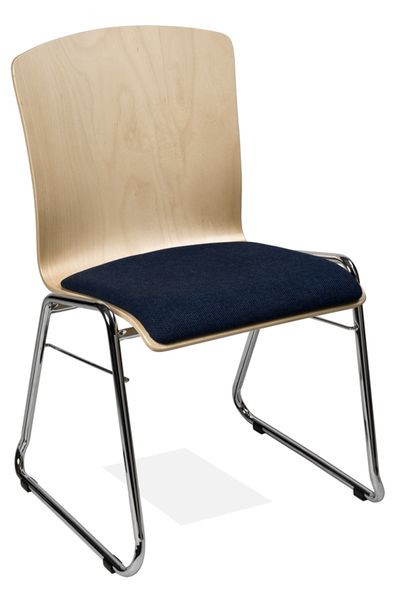Chaise empilable Kaiser KS32-N3SP2, forme : N3, structure luge, assise rembourrée, UE : 6 pièces, KS32-N3SP2