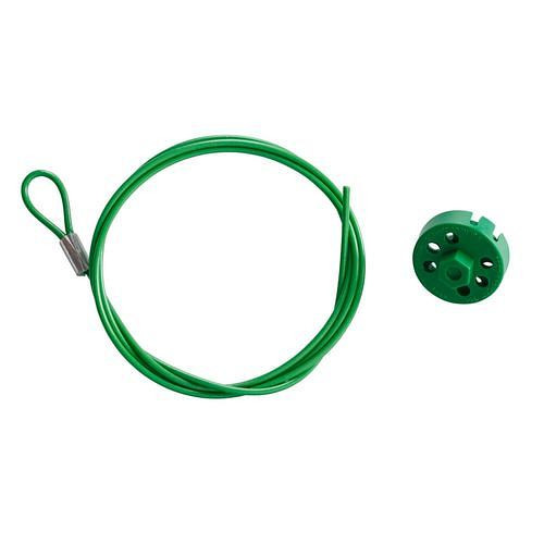 Système de verrouillage par câble DENIOS, câble en polypropylène, longueur 1,5 m, vert, 311975