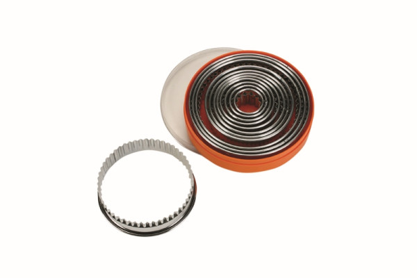 Set d'emporte-pièces ronds dentelés Schneider, 12 pièces, acier inoxydable, épaisseur du matériau : 0,4, 0,5 mm, 199503