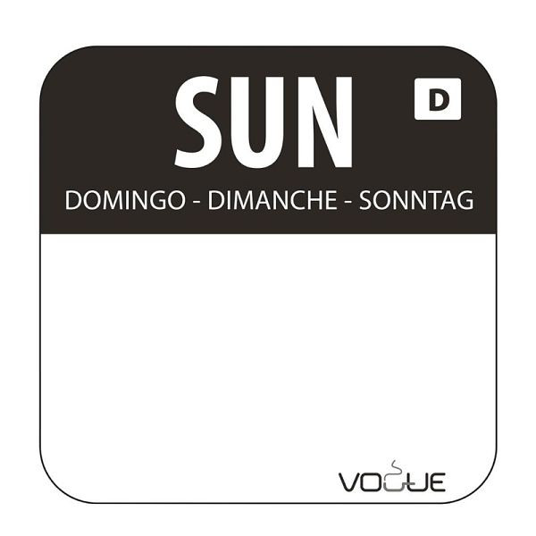 Étiquettes auto-dissolvantes Vogue pour rotation des aliments dimanche, UE : 1000 pièces, U783