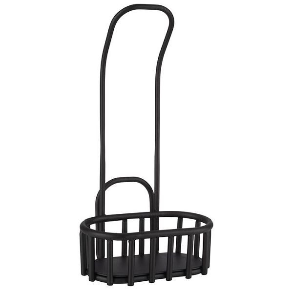Support APS -URBAN-, 13 x 8,5 cm, hauteur : 25 cm, métal, noir, avec porte-carte, 40414