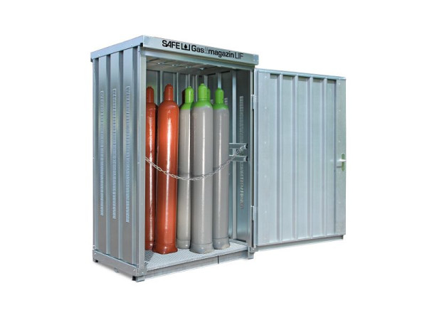 Magasin à gaz SÄBU SAFE 114 LIF, galvanisé, assemblé, avec plancher grillagé, 1420 x 1080 x 2250 mm