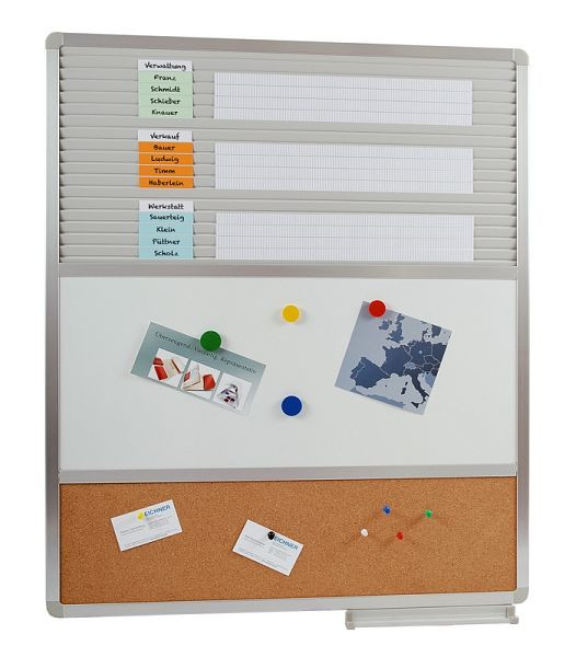 Tableau polyvalent Eichner, insert + tableau blanc + épingle, 705 x 820 mm, 9089-00374