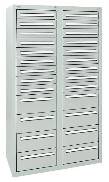 armoire à tiroirs émoussés série T-100/35-4, RAL 7035/7035, 26 tiroirs (18x100, 8x200mm), 8154807