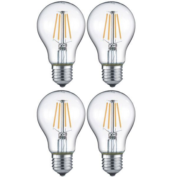 Mendler Trio LED source lumineuse RL187, ampoule à incandescence, E27 4W EEK E, blanc chaud, lot de 4, 2x65345