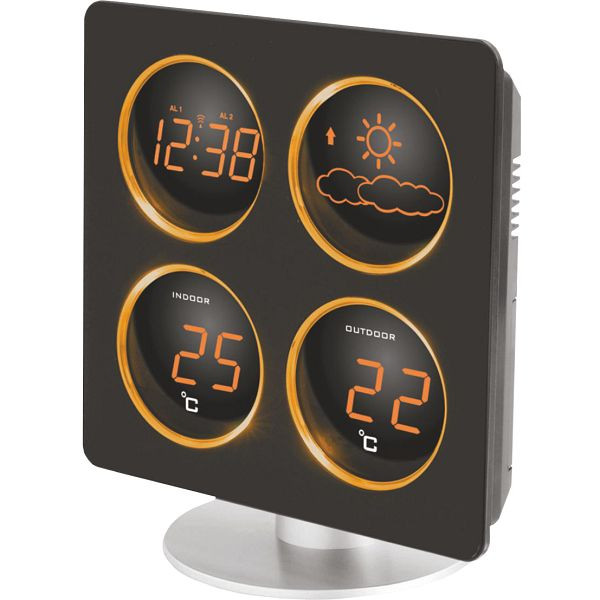 Station météo Technoline, radio-réveil DCF-77 avec possibilité de réglage manuel, dimensions : 172 x 110 x 194 mm, WS 6830