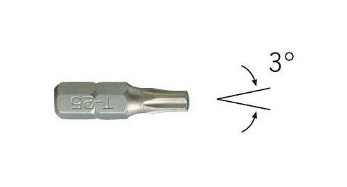Embout Projahn 1/4" conique L25 mm TX T40W lot de 10, 3040-10