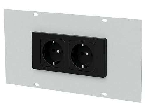 Plaque de recouvrement Bedrunka+Hirth avec multiprise pour canal d'énergie, dimensions en mm (LxH) : 250 x 125, 07.861.21