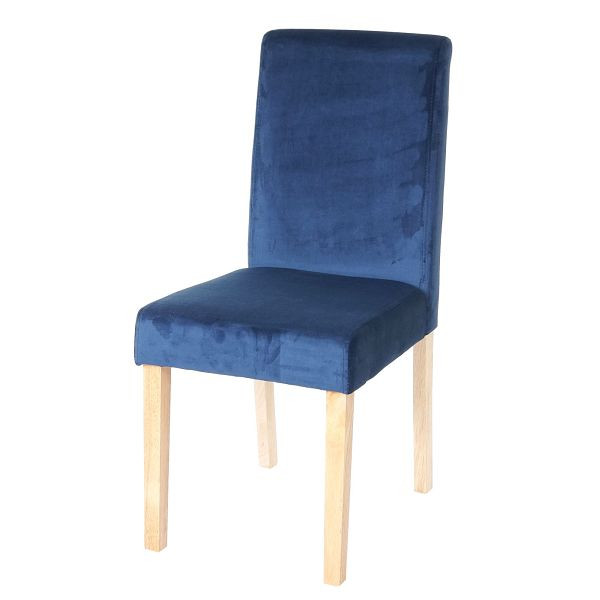 Chaise de salle à manger Mendler Littau, chaise chaise de cuisine, velours, essence, pieds légers, 74370