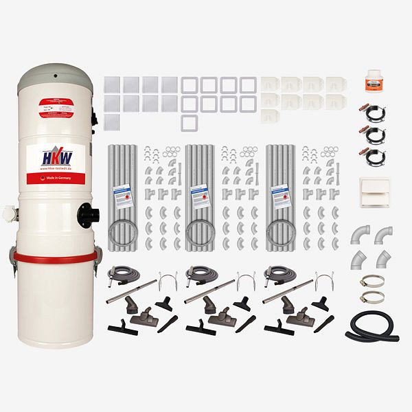 Kit complet HKW LARGE 1 - 9 douilles d'aspiration, tuyau d'aspiration 9 m, 2400309