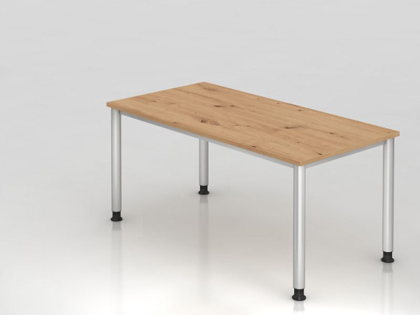 Bureau Hammerbacher HS16, 160 x 80 cm, plateau : chêne noueux, épaisseur 25 mm, chant ABS 2 mm, forme rectangulaire, VHS16/R/S