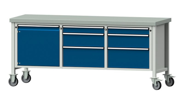 Établis ANKE Établi en caisson, modèle 125 V, 2000 x 700 x 900 mm, RAL 7035/5010, ZBP 50 mm, 306.075
