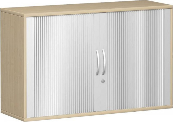 Armoire à volets roulants croisés à ajouter geramöbel 1 étagère décorative, avec pieds réglables, verrouillable, 800x425x720, argent/érable, N-10Q7212-SA