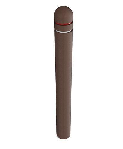Poteau de barrière Schake, tête hémisphérique Ø 150mm, en matériau recyclé, longueur totale 1500 mm, avec fraisages, 280699