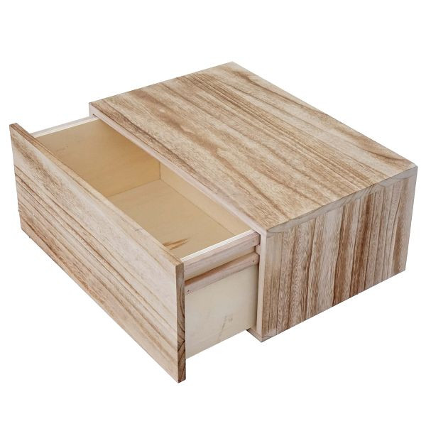 Étagère murale Mendler HWC-C55, étagère à tiroirs, look vintage shabby, 21x46x30cm, brun naturel, 61501