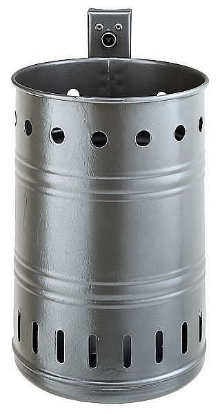 Poubelle Renner environ 35 L, perforée, pour montage mural et sur poteau, galvanisée à chaud et revêtement par poudre, bleu cobalt, 7004-00PB 5013