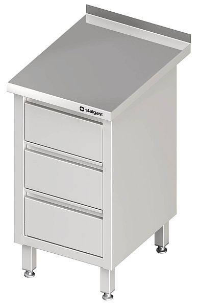 Armoire à tiroirs Stalgast avec 3 tiroirs, 450x700x850 mm, sans dosseret, soudée, VAS04713